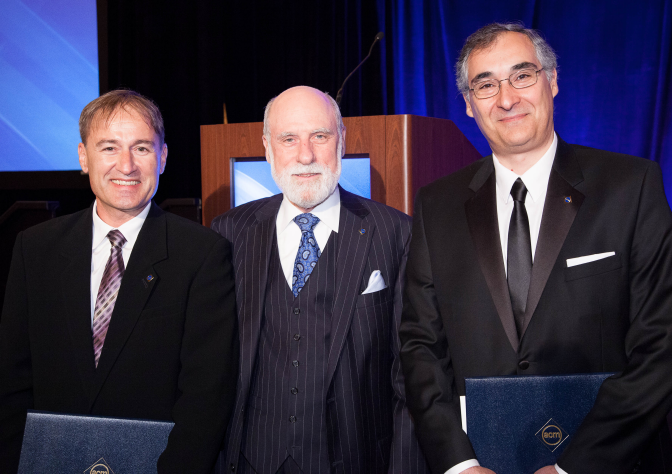 Enlarged view: Markus Gross, Vinton Cerf and Gustavo Alonso