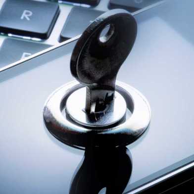 Symbolic image of key in a smartphone