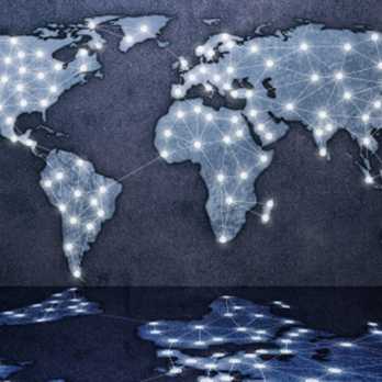Light-up map of the world