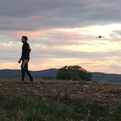 Drone following a human