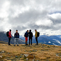 Participants hiking in the Swiss National Park
