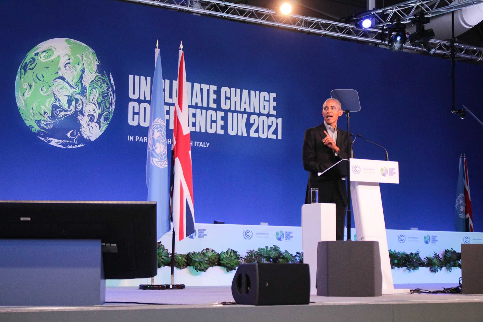Ehemaliger US-Präsident Barack Obama spricht an der Klimakonferenz 2021