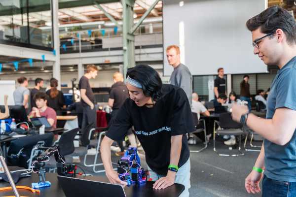 The atmosphere was great and work only interrupted for short breaks, meals and a few hours of sleep.